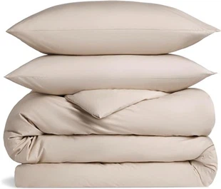 Luxury 100% Cotton Sateen Solid Duvet Cover Set